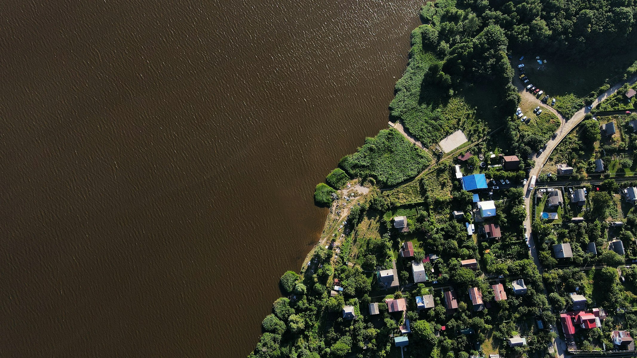 Golf course aerial condition monitoring drone Lake Norman